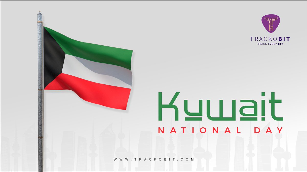 trackobit's tweet photo. We wish the nationals of Kuwait a very happy National day. #kuwait_national_day #Kuwait #KuwaitNationalDay #TrackoBit https://t.co/qjOmf1c4Wv