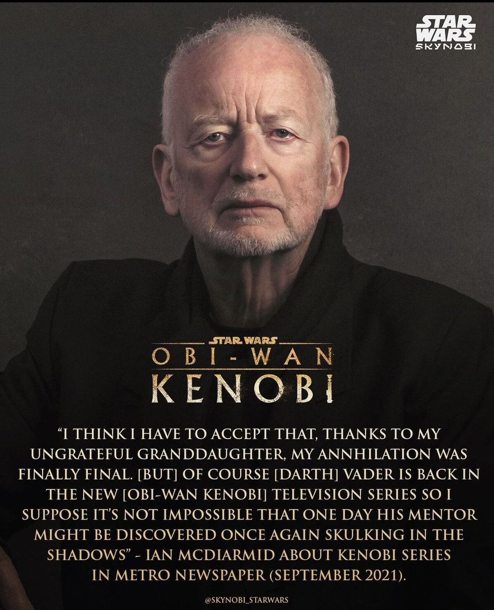 Could we see Palpatine's return in #ObiWan ??? Probably not not..... Although Ian McDiarmid is giving Us hope!!! #StarWars!