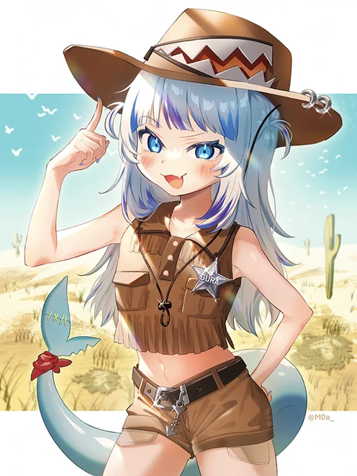cowboy shark🤠☀️
#gawrt  #gawrgura 