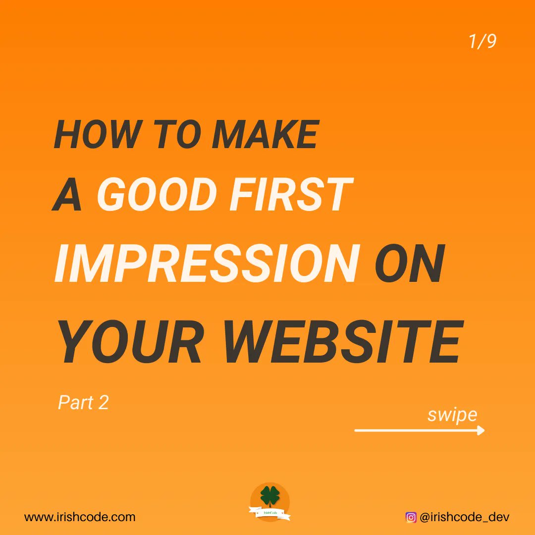 irishcode_dev's tweet image. Part 2 of how to make a good first impression on your website 💁🏿
You have around 7 seconds to make your audience understand what your product/service is and why they need you product/service
Check out @irishcode_dev to know how! 🍀
#makethefirstimpressioncount