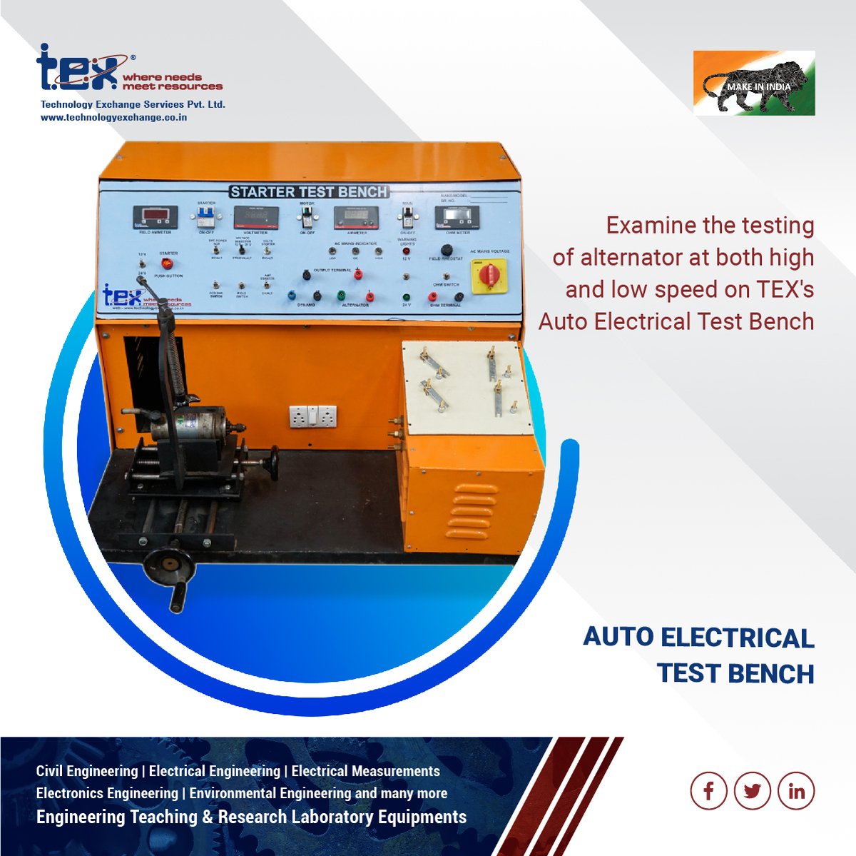 The single phase auto electrical test bench is a compact test bench that can be operated at two speeds.

technologyexchange.co.in

#automobileengineering #automotive #mechanics #mechanicallab #mechanicalworld #automobiles #engineeringequipments