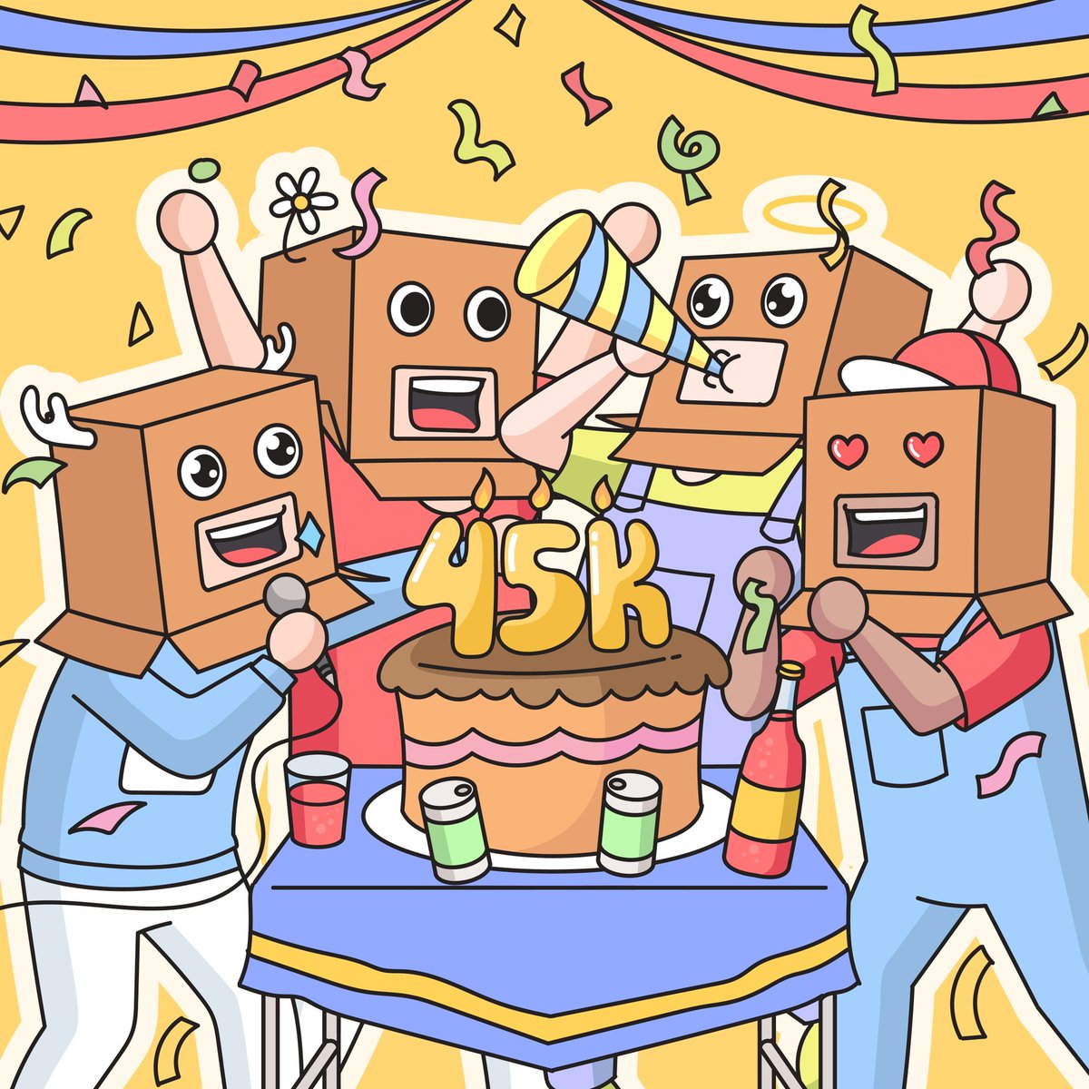 headboxsquad's tweet photo. We just reached 45,000 twitter followers!📦❤️

Discord will open soon👀👀 You might want to have your notifications turned on 🔔 You dont want to miss this one!!

There might be limited time to join so you need to be quick❤️📦

Like and RT if you are excited!🙌
#NFT #NFTs https://t.co/OKZeInIL4r