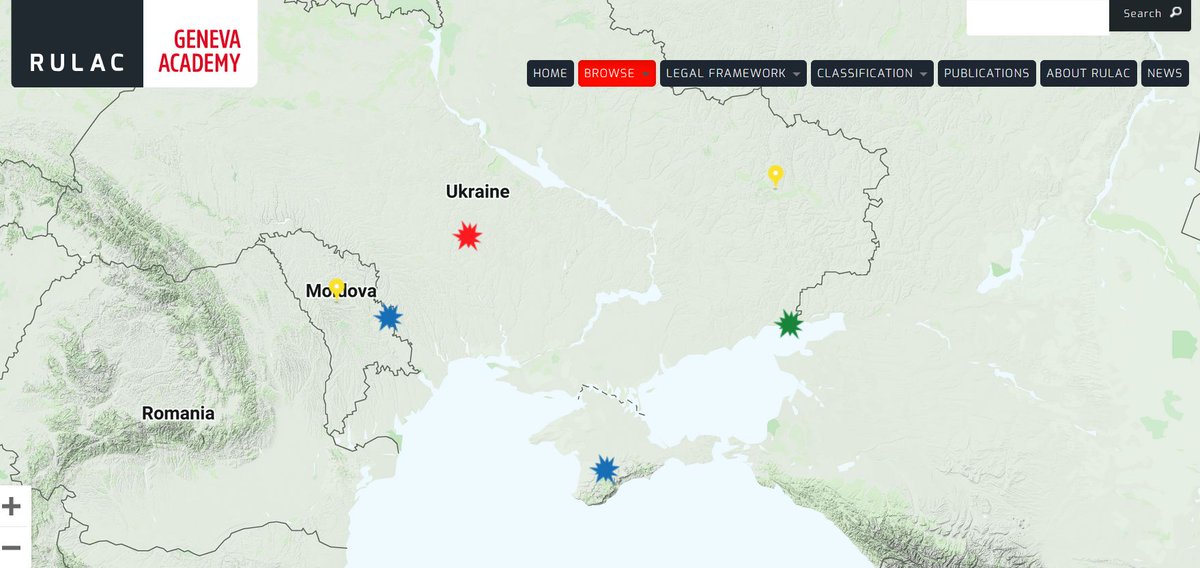 Geneva_Academy's tweet photo. The situation in #Ukraine is evolving rapidly. We are constantly updating our #RULAC online portal &amp; its entries related to the crisis:

➡️International #armedconflict btw #Russia &amp; #Ukraine

➡️Non-international armed #conflict in #EasternUkraine 

https://t.co/JPwDdGNJ7A https://t.co/MKjiaMb8hb