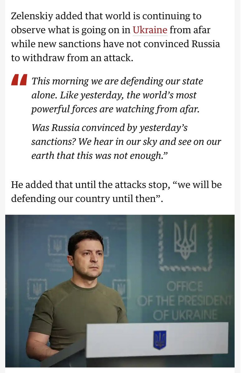 guyverhofstadt's tweet photo. We cannot fail the Ukrainian people now. Zelenskiy’s right: these sanctions are not enough. 

Europe can and must immediately deliver defensive weapons through the European Peace Facility ! https://t.co/FfaZ3MjLQn