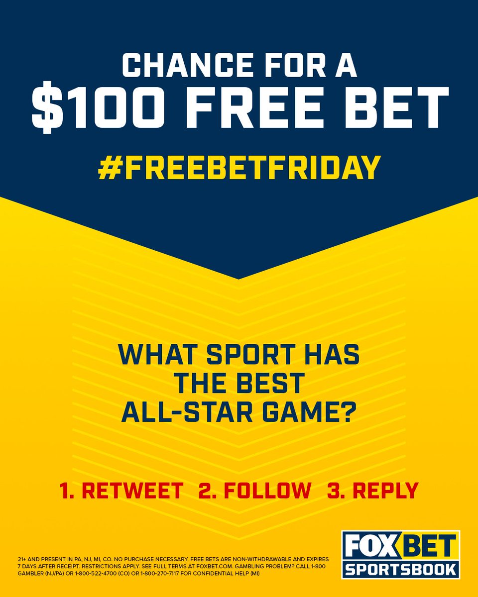 FOXBet's tweet photo. 🚨 𝗪𝗜𝗡 𝗔 $𝟭𝟬𝟬 𝗙𝗥𝗘𝗘 𝗕𝗘𝗧! 🚨
 
Five randomly selected people will win 🤑

Full rules: https://t.co/lEQuf6V6JJ

#FreeBetFriday #giveaway https://t.co/n6FmKdNF78