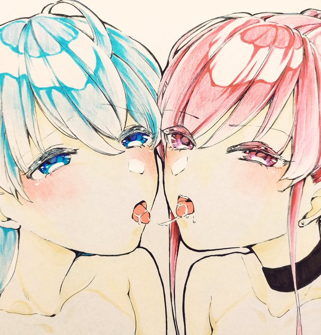 前に出た百合エロ漫画のリネルとラーニャ💙❤️
依頼色紙の一部 ホワイトがすごい綺麗にできました 