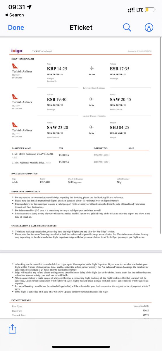 PrathVModi's tweet photo. Because of the russian invasion, the airports and airspaces are closed .. what we should do about this ? Tried to contact but couldn’t get email @TurkishAirlines . Please help . About the refund . https://t.co/D8fzPdASWT