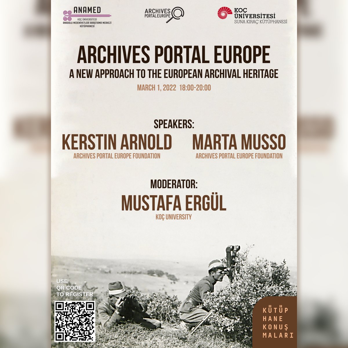 anamed_ku's tweet photo. ANAMED Library Talks continues with Marta Musso and Kerstin Arnold from Archives Portal Europe (APE). APE is the largest online archival repository in the world, a digital service that aggregates the archival material of more than 1100 institutions across 34 countries, https://t.co/DUd6yR0CwT
