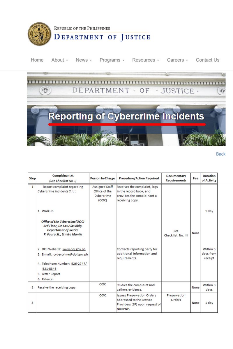 JanellaReigns's tweet photo. Sabi dito sa website ng DOJ https://t.co/Z6ZVd9qK7u kung hawak na ng PNP ang case regarding cybercrime, WITHIN 1 - 5 DAYS MAKAKAPAG-ISSUE NA NG SUBPOENA at yung mga SCREENSHOTS DAW PWEDE NG EVIDENCE. LAGPAS NA YATA YUNG 5 DAYS since napansin ko sila dito. Mga anong year kaya?? https://t.co/eXV8RncZAZ