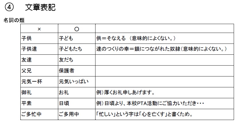 子供 こども 平素 日頃 うっかり来年度のptaの役員になり 配布された資料の一部を見てゲンナリした話 Togetter