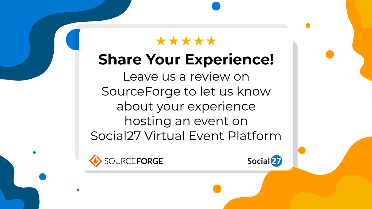 We want to hear from you! ☎️ 

We ❤️ receiving feedback from our clients about their experience hosting events on our platform. 

Leave a review on SourceForge &amp; share the details, features, &amp; services that had you falling head over heels for our Social27! bitly.social27.com/3peyeSW