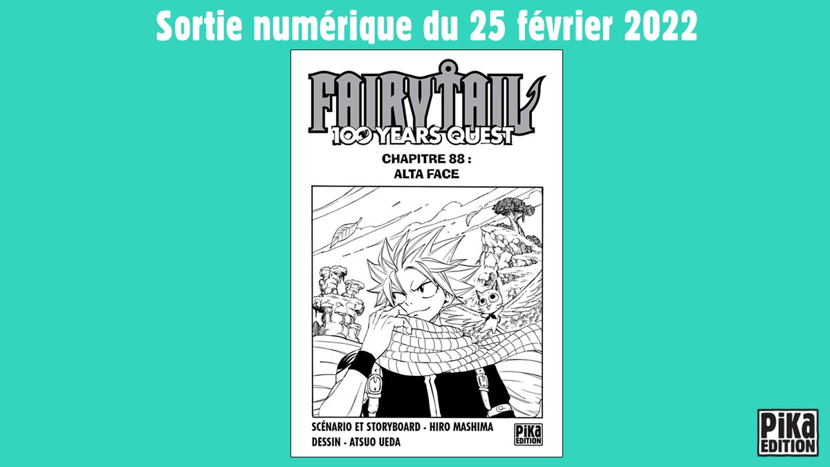 pikaedition's tweet photo. [LA SORTIE NUMÉRIQUE DU 25 FÉVRIER]

📱 Retrouvez la sortie numérique du jour chez les e-libraires :

• Pika Shônen •

🧚 "Fairy Tail – 100 Years Quest" – chapitre 88

#manga #shonen #simultrad #fairytail https://t.co/g0KLDE5Xg8