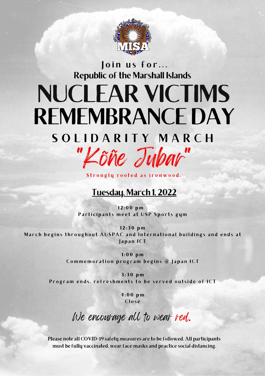 Join us in commemoration of Nuclear Victims Remembrance Day! 
Solidarity March For Nuclear Justice!
#myfishisyourfish #nuclearfreepacific #newclearways #nuclearfreeworld