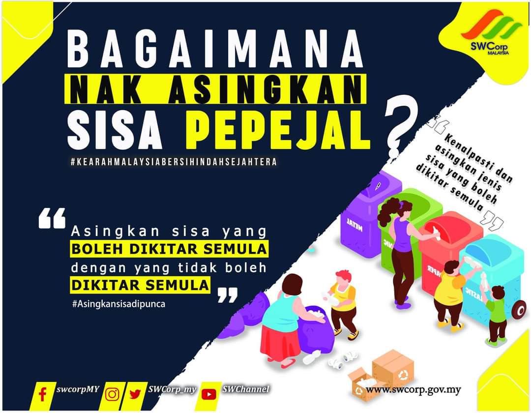 swcorp_my's tweet photo. Bagaimana nak Asingkan sisa pepejal dirumah anda?
Mudah sahaja! Anda perlu mengasingkan sisa yang boleh dikitar semula dengan yang tidak boleh dikitar semula. Senangkan….apa tunggu lagi..jom Asingkan.
#Asingkan
#SAS
#SWCorpbersamamu
KPKT Malaysia https://t.co/N0vq5NcRTK