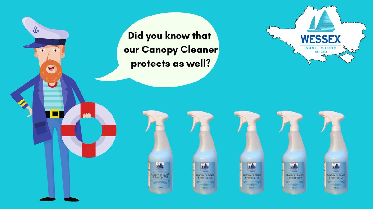 WessexBoatStore's tweet image. #FactForFriday If you spray your boat cover or canopy with our Canopy Cleaner after you have cleaned it, it will leave behind a protective barrier?  This helps prevent mould re-growth and protects against UV fading!

#WessexCanopyProtector #CleanBoat #CleanYacht #Innvoation