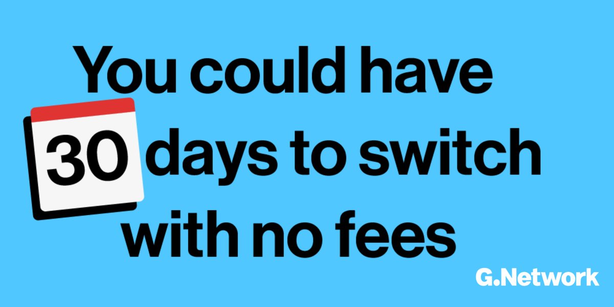 Is the price of your broadband on the up? Ah, that sucks. But did you know...

a) You might be able to switch providers without that pesky cancellation fee💰
b) We're offering 6 months of full fibre broadband FREE!😍

Read our handy guide to switching 👉g.network/switching-broa…