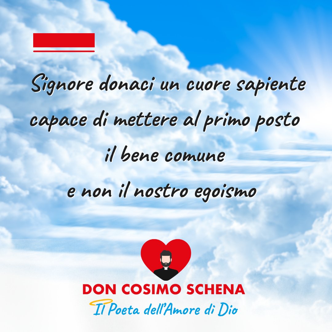 doncosimoschena's tweet photo. Signore donaci un cuore sapiente capace di mettere al primo posto
il bene comune
e non il nostro egoismo!
.
.
🧔🏻♂️Don Cosimo Schena
💒Il poeta dell’Amore di Dio
.
#don #doncosimoschena #doncosimo #cuore #pace #noguerra https://t.co/yu0A7ZahpI
