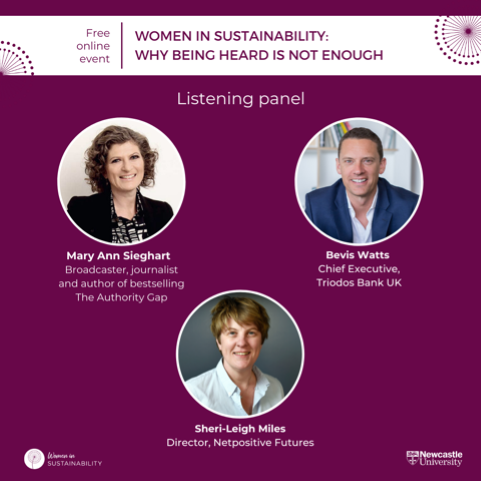 SustWomen's tweet photo. Don't miss out on hearing from our lineup of speakers at our event on 1st March!

🎙 @MASieghart, author of The Authority Gap 
🎙 Bevis Watts, CEO of @triodosuk
🎙 @NPSheri_Leigh, Director of @NPFutures 

Register for free  👉 https://t.co/Uu7pqnRVCE

#WomenInSustainability https://t.co/pLgMQmH2f8