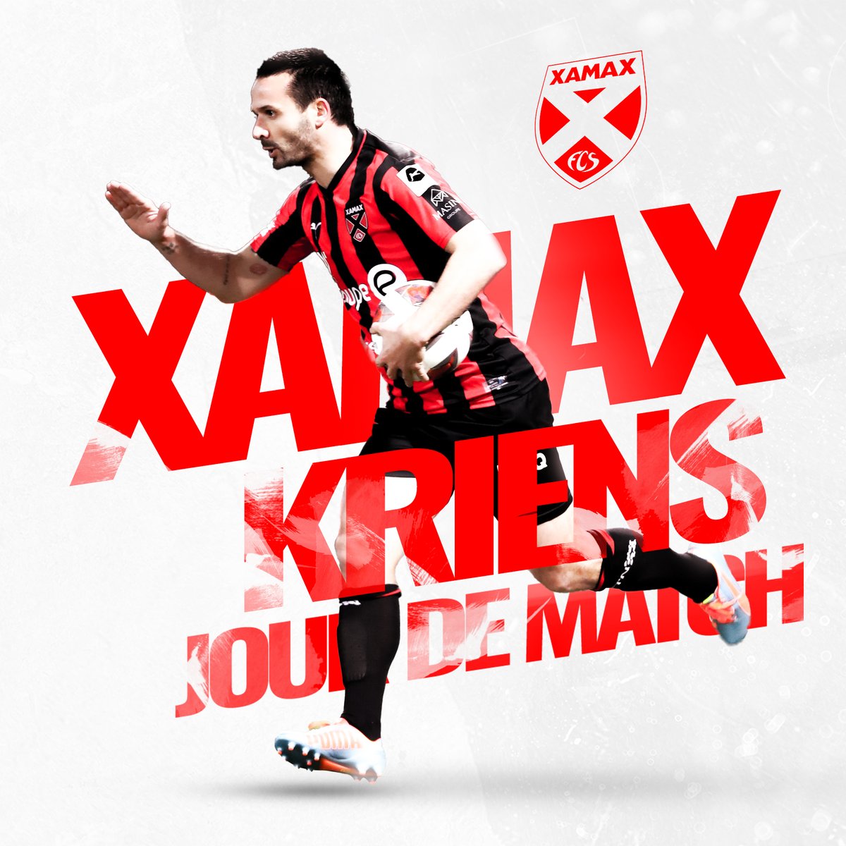 XamaxFCS's tweet photo. 𝗝𝗢𝗨𝗥 𝗗𝗘 𝗠𝗔𝗧𝗖𝗛 !
🆚 @sckriens
⚽ J23 | dieci Challenge League
🏟 Stade de la Maladière
⌚️ 19:30
🎫 https://t.co/INnZwbnjic
📲 #XAMSCK
❤️🖤 #SangRougeNoir https://t.co/lqWD5pjTCU