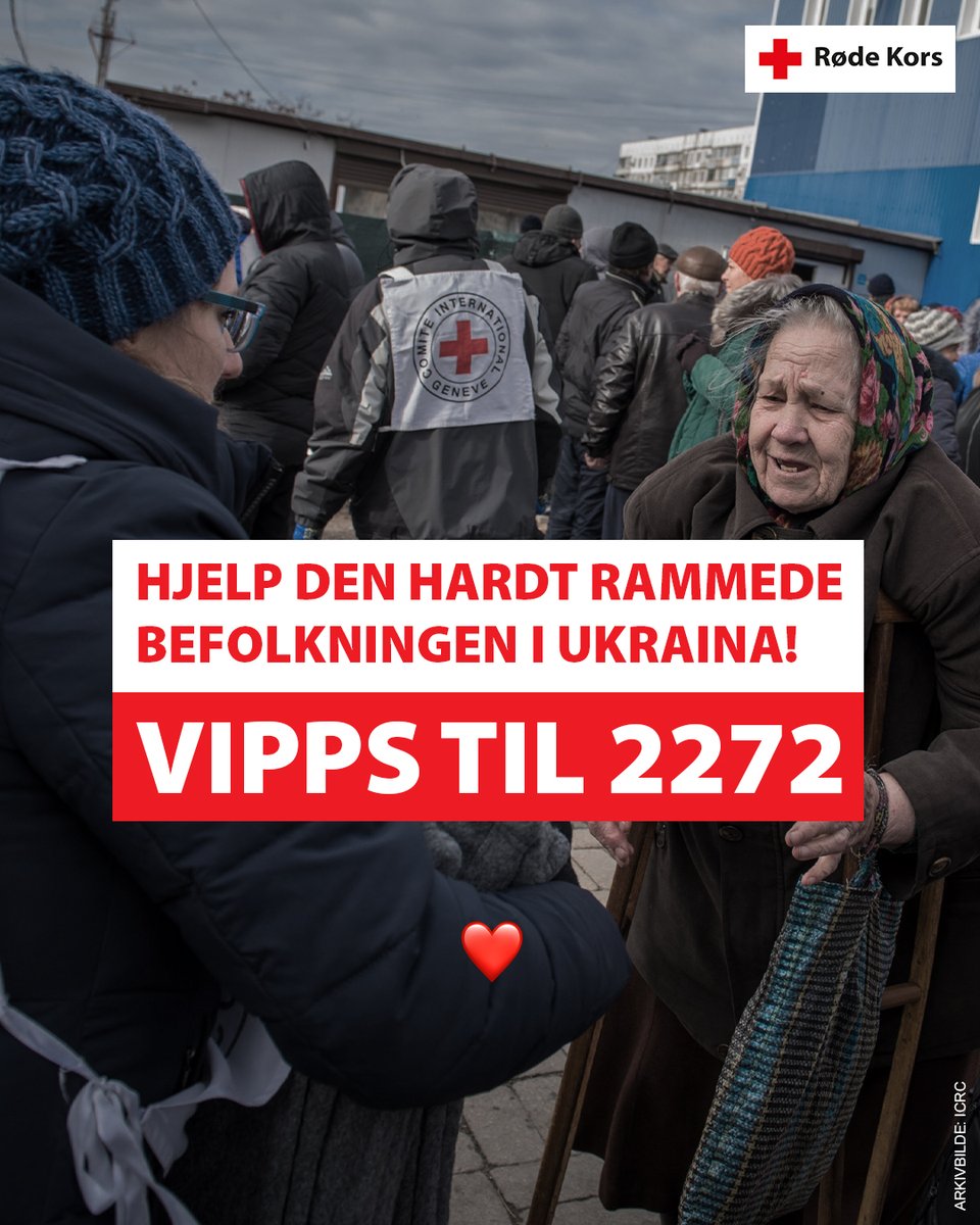 Røde Kors er  i #Ukraina  for å yte humanitær hjelp. Vi har hjulpet menneskene som har vært rammet av konflikten i mange år, og vi kommer ikke til å gi oss nå.