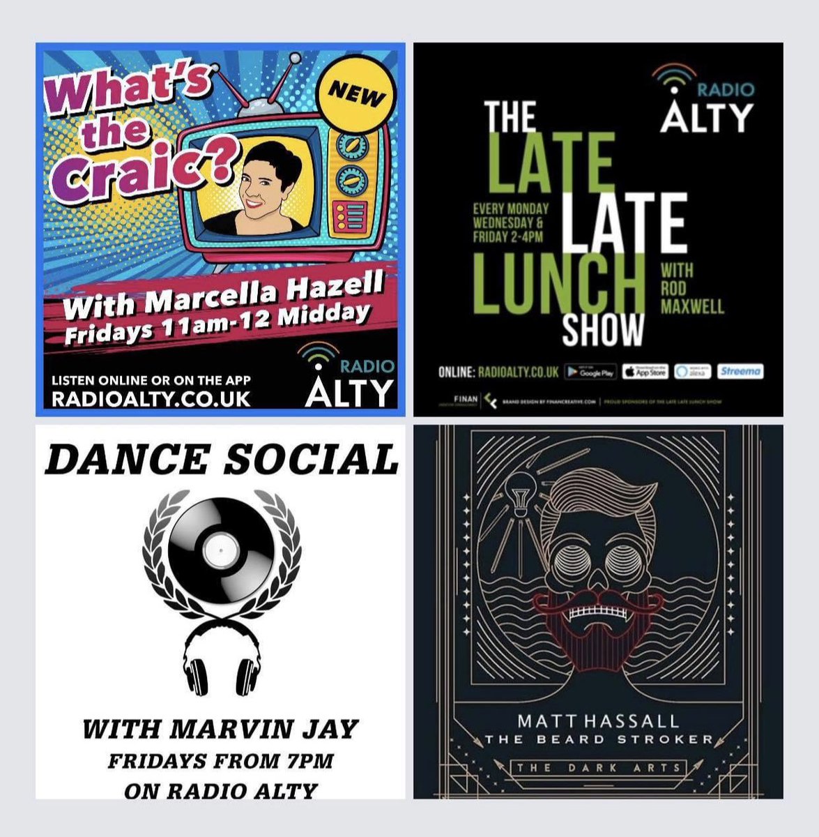 RadioAlty's tweet photo. Friday’s on https://t.co/avmIQb4eiC - Marcella at 11am, Rod at 2pm, Marvin at 7pm and Matt at 9pm.
Listen online, Alexa, the free apps or Streema.
#danceSocial #freakydancin #dancesocial #DanceFriday #FreakyDancin’ #DanceMusic #marcellahazell https://t.co/HzcLUueFSr