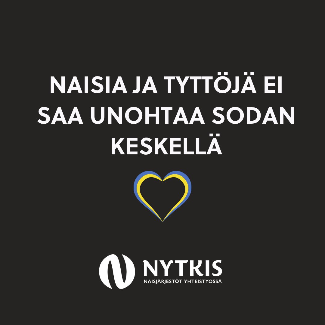 🕊 Osoitamme kaiken tukemme ja solidaarisuutemme Ukrainan kansalle, erityisesti tytöille, naisille ja muille siviileille käynnissä olevan Venäjän yksipuolisen sotilaallisen hyökkäyksen keskellä. 

nytkis.org/ajankohtaista/…
