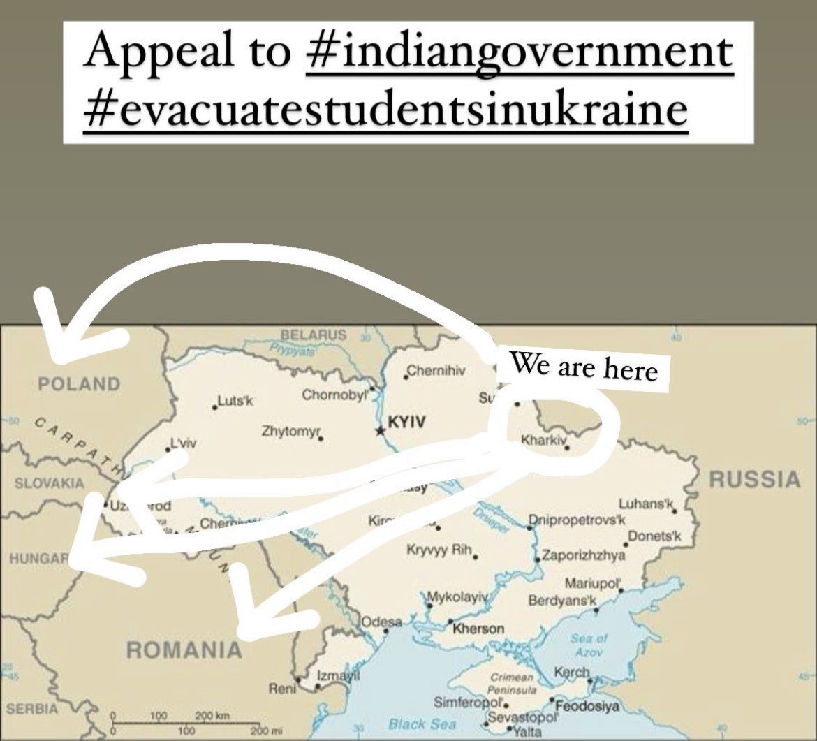 idilbaghsingh's tweet photo. 18,000 of Indians are still waiting in Ukraine since the bombings started on Thursday morning. There have been missiles, air raids, civilian casualties, tanks on the road and they are sleeping in -2 degrees celsius in unheated basements and metro stations.
Indian Government says https://t.co/iF3yDJEEJl