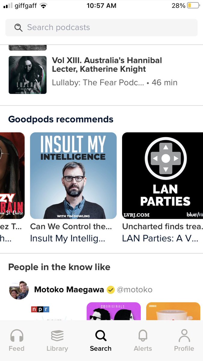 InsultMyIntel's tweet photo. Thanks to @GoodpodsHQ for putting us in their Goodpods recommendations. Go check out our latest episode over on their app! https://t.co/UfPHmJ6dRe