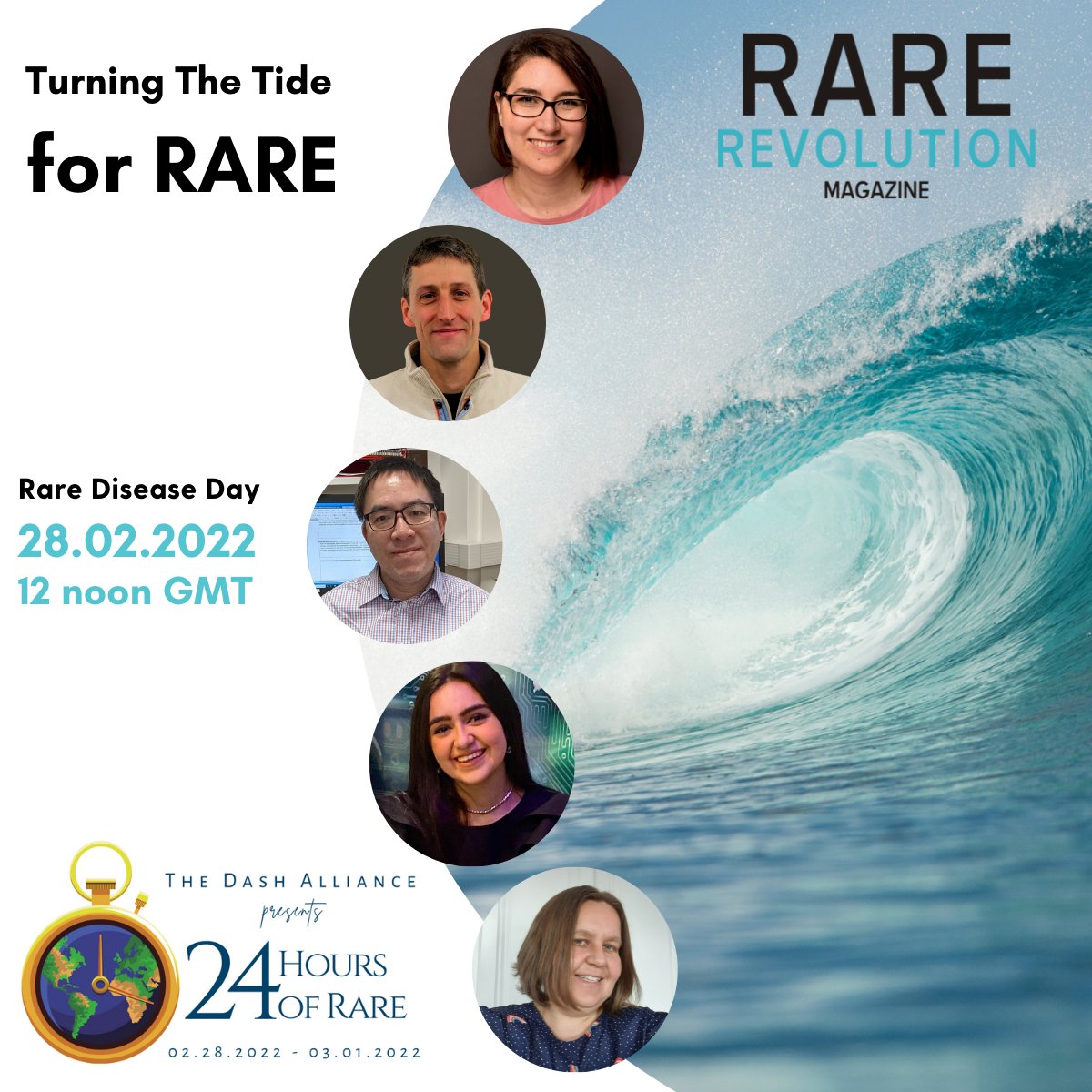 RareRevolutionM's tweet photo. Join us LIVE for the opening session of #24HoursOfRare on #RareDiseaseday2022 at 12 noon GMT where we talk about #TurningTheTide4RARE.
Sign up here : https://t.co/NRtqvZPfu9 https://t.co/UsD1X3EwHn