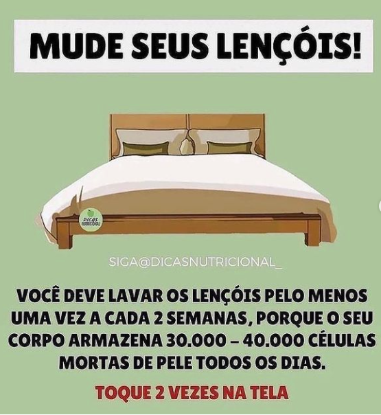 LonitiBlog's tweet photo. Siga: @loniti.com.br
Atenção aos seus lençóis! ⤵
Curta, comente e compartilhe!
Conheça os hábitos alimentares QUE DESTRAVAM O EMAGRECIMENTO FEMININO e evitam o efeito sanfona.
Acesse: @loniti.com.br e Aprenda a Emagrecer depois dos 30 anos!
.
.
.
#emagrecer
#saude
#bemestar https://t.co/n6bo4TQAec