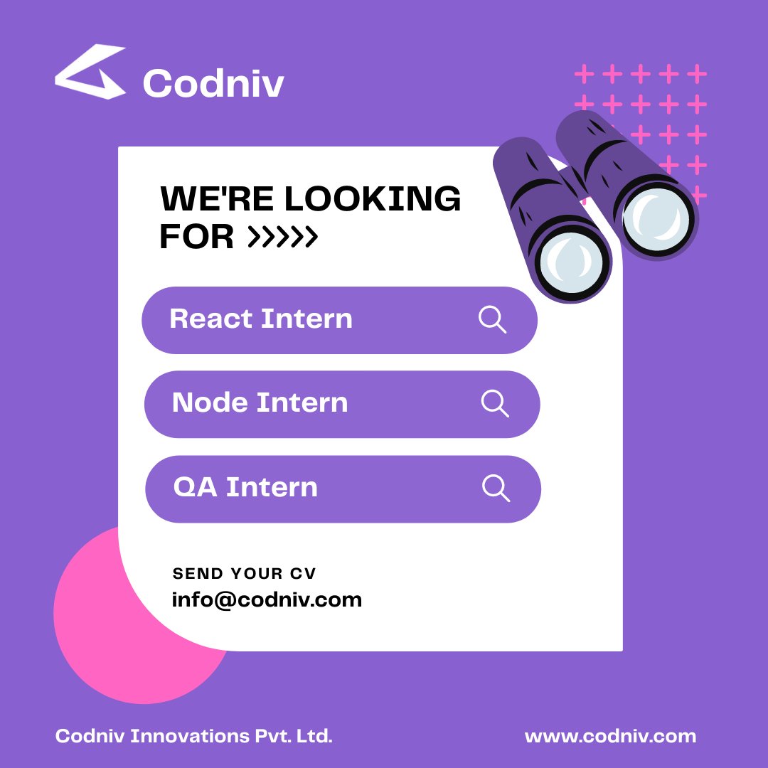codniv's tweet photo. We are looking for a paid intern for React, Node, and QA.  Send us your cv at info@codniv.com
#vacancy #node #react #QA #codniv https://t.co/mzQ9DZPkRd