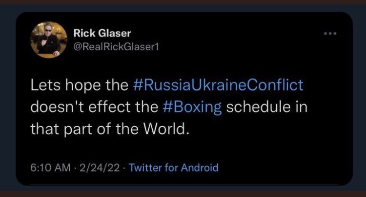 KingFrog69's tweet photo. #PutinisaCUNT
Fuck the #Boxing schedule #RealPrickGlaser. Let's ask #VictorPostol not to go save his wife & 2 sons so your selfish arse can be entertained by him for 45 minutes...
Fair dinkum Fukn disappointing comment Prick - that's Rick with the silent P https://t.co/u8INAoaWqH