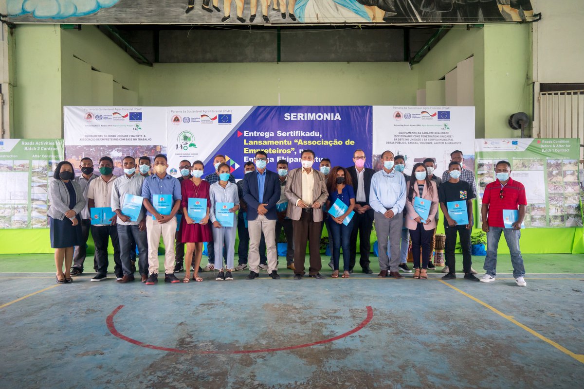 ERA_AF_TL's tweet photo. "34 Contractors, each comprising of Director, Engineer and 2 Supervisors have completed training in Labour Based Technology and Pavement conducted by #DBTC and Business and Contracts Management conducted by #IADE..."For details, click https://t.co/KjkhUjKJLW

@EU_TimorLeste @ilo https://t.co/S5H3DWU7bH