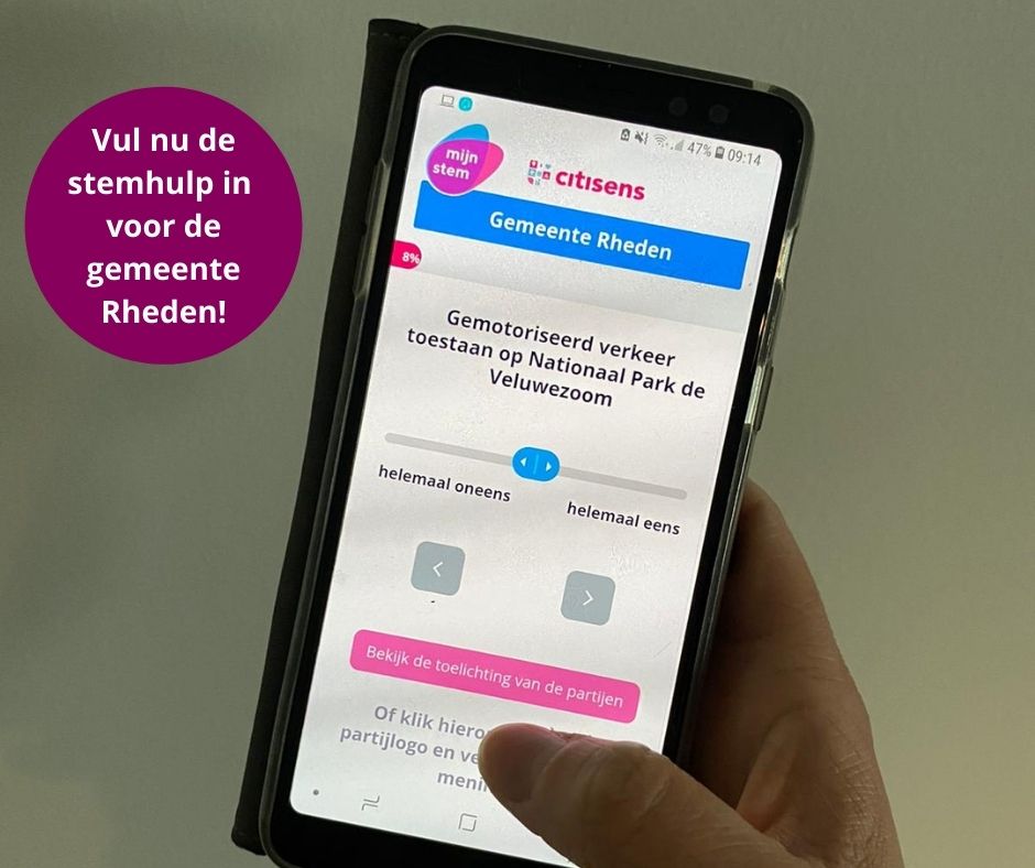 #Stemhulp | Weet jij al op welke partij je gaat stemmen voor de gemeenteraadsverkiezingen? Vanaf vandaag kun je gebruik maken van de stemhulp ‘MijnStem’ via  👉🏼 mijnstem.nl/Rheden
