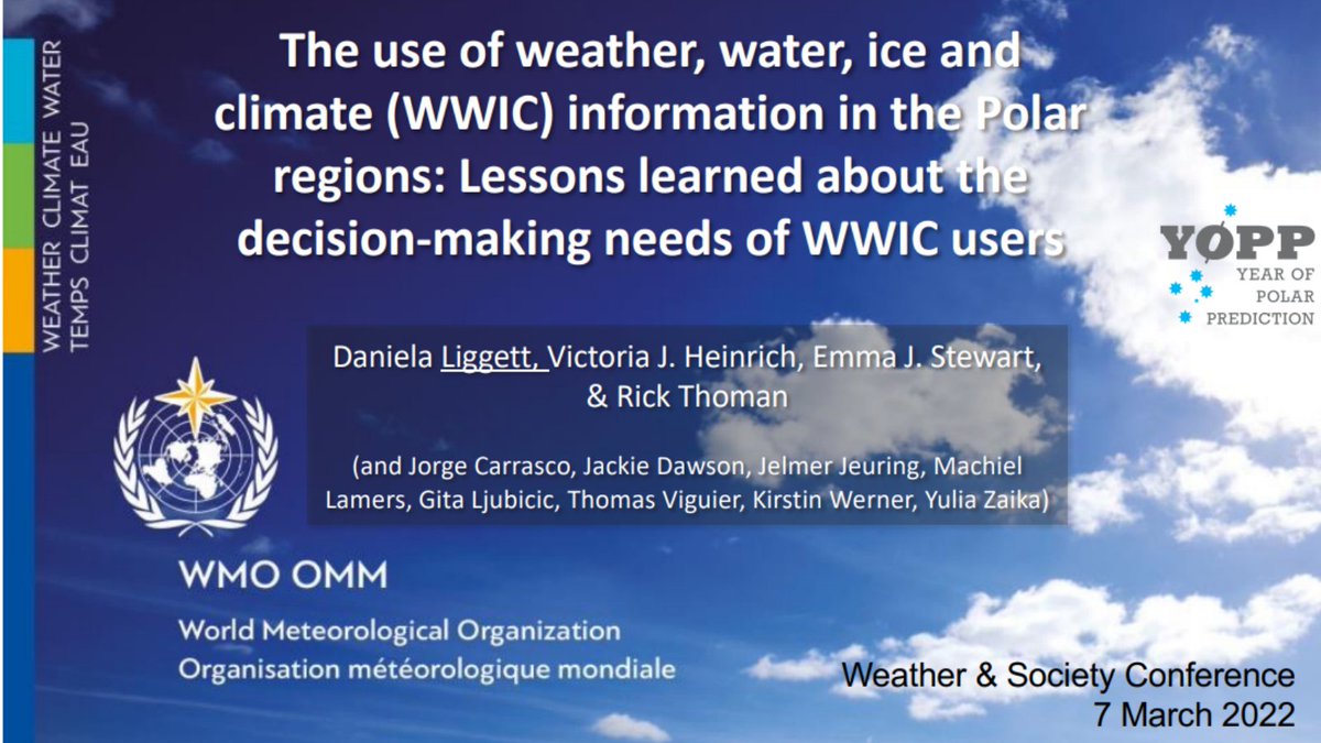 polarprediction's tweet image. First #WMO/#WWRP &quot;Weather and Society&quot; Conference 2022 will start this coming Monday 28 February. A #PolarPredictionProject SERA session on 7 March will provide insight into the decision-making needs of WWIC users. Find the conference program at conftool.net/weatherandsoci…