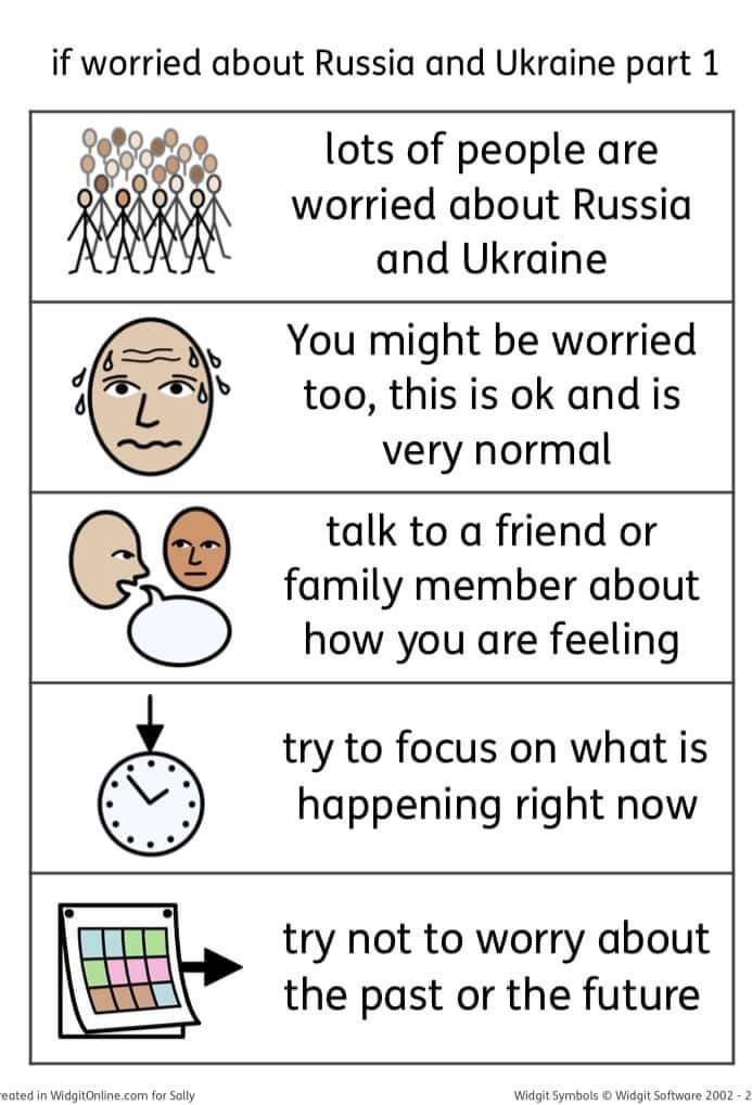 deStaffordSEN's tweet image. Lots of young people worry about whether the Russia/Ukraine situation will affect them. Here are some helpful visuals to support them @deStafford #supportanxiety #slcn #lookafteryourself