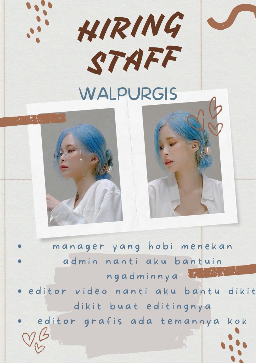 OFC_WALPURGIS's tweet photo. ㅤㅤ

                Hello Everyone!! 

We're curently hiring some staff.
No cv needed, please contact us or @adoeraa / @soraiduka / @yoohyvns
ㅤㅤ
ㅤㅤ https://t.co/R9QyDW1STk