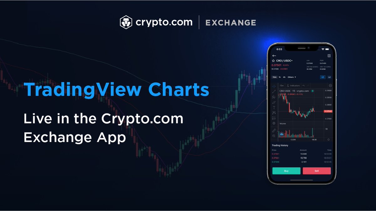 The Crypto.com Exchange App integrates <a href="/tradingview/">TradingView</a> charts 📈

Easily perform technical analysis on-the-go:
💡 Create chart drawings
💡 Add technical indicators
💡 Seamlessly switch between charts

➕ More features coming soon

Download Now: crypto-exchange.onelink.me/E54m/b288cb5c