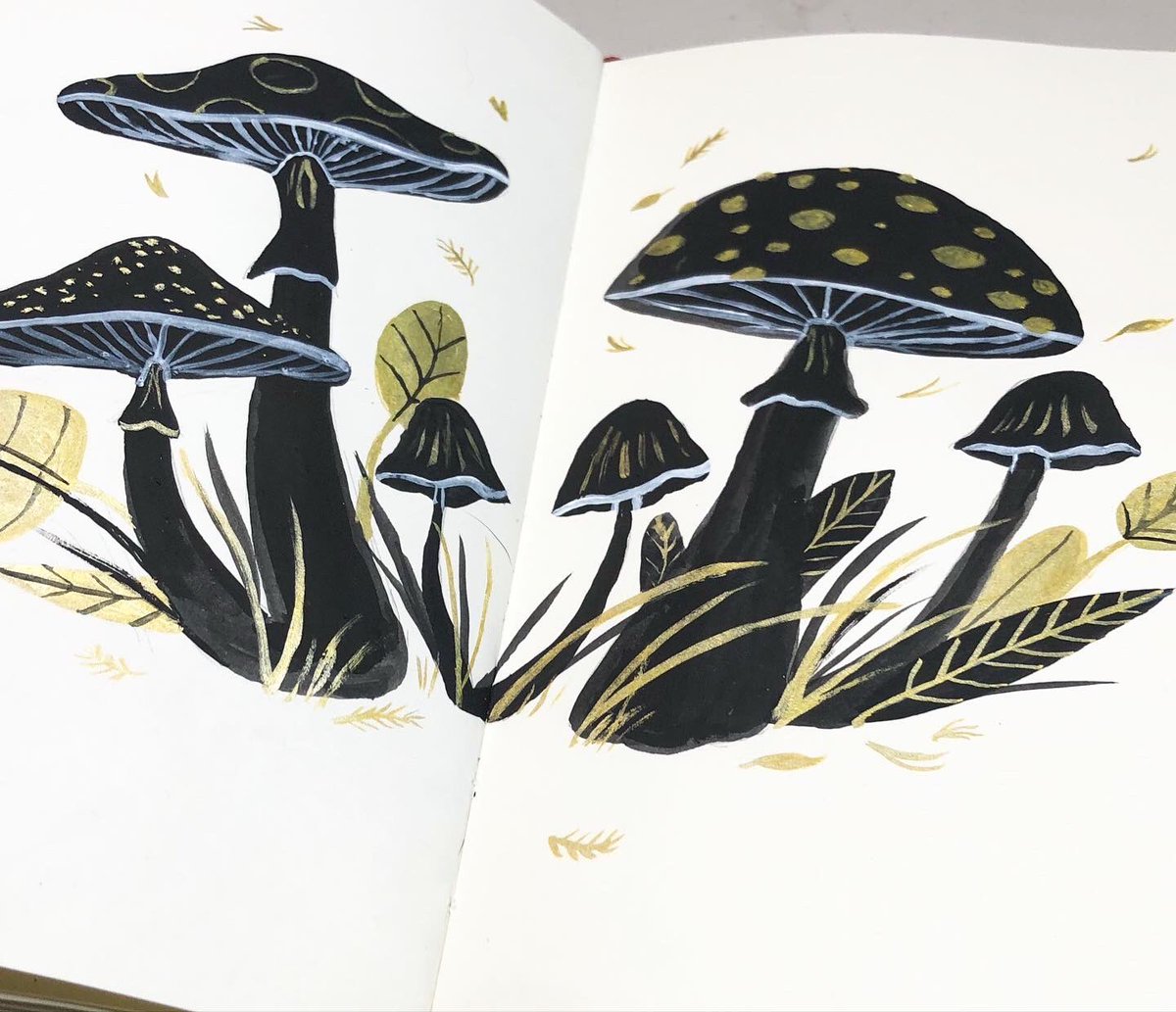 Mushrooms! #illustration #sketchbook #artwork #mushrooms #sketches #painting