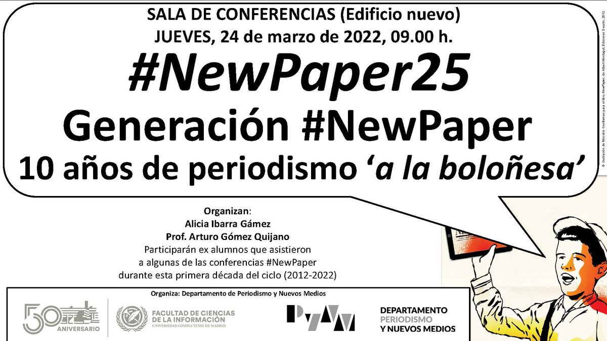 ArturoGomezQuij's tweet photo. #GeneraciónNewPaper
10 años de periodismo 'a la boloñesa'.
Tú eres el protagonista.
Si has asistido a alguna de las 24 conferencias #NewPaper queremos que compartas tu experiencia.
El 24 de marzo celebraremos #NewPaper25
¡Apúntate!
Organiza: @aibarragamez https://t.co/XdzvnLco7x