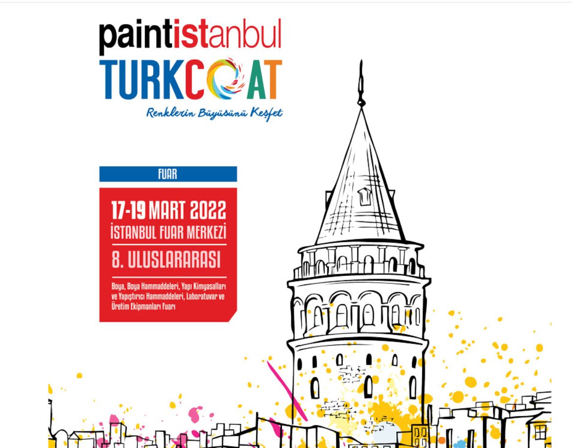 turkchemnews's tweet photo. Boya ve Kaplama Sektörünün Buluşma Noktası: paintistanbul &amp; Turkcoat Fuarı

https://t.co/yg9sKe2DVP https://t.co/rug0yT0tFY