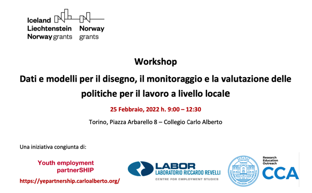 CollegioCA's tweet photo. È iniziato il workshop #YEPartnerSHIP “Dati e modelli per il disegno, il monitoraggio e la valutazione delle politiche per il lavoro a livello locale” del II Biannual Workshop @collegioCA! Partecipa ➡️ https://t.co/yKjwgyC4rA @EEANorwayGrants https://t.co/Ji0J9lS7lG