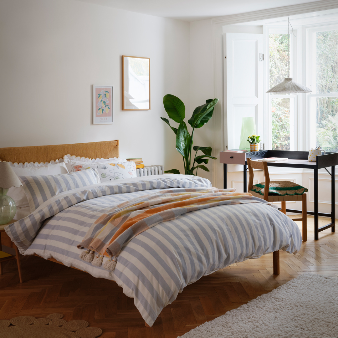 Reclaim relaxing with a bedroom upgrade.

🔍 Fresh Vintage Stripe Double Bedding Set 9520385

#HabitatUK #FindYourHabitat