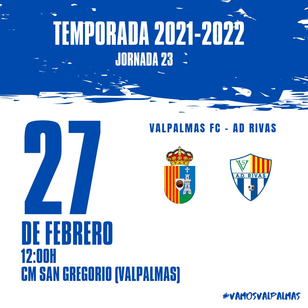 🤠🤡🤖👹🎊🎉

¡Que no se os complique el carnaval, que el domingo hay partido! 🤸⚽

🗓️ 27 febrero 2022
🕛 12:00h 
 🏟️ San Gregorio (Valpalmas) 
⚽ <a href="/AAdrivas/">A.D.RIVAS</a>

#VamosValpalmas
