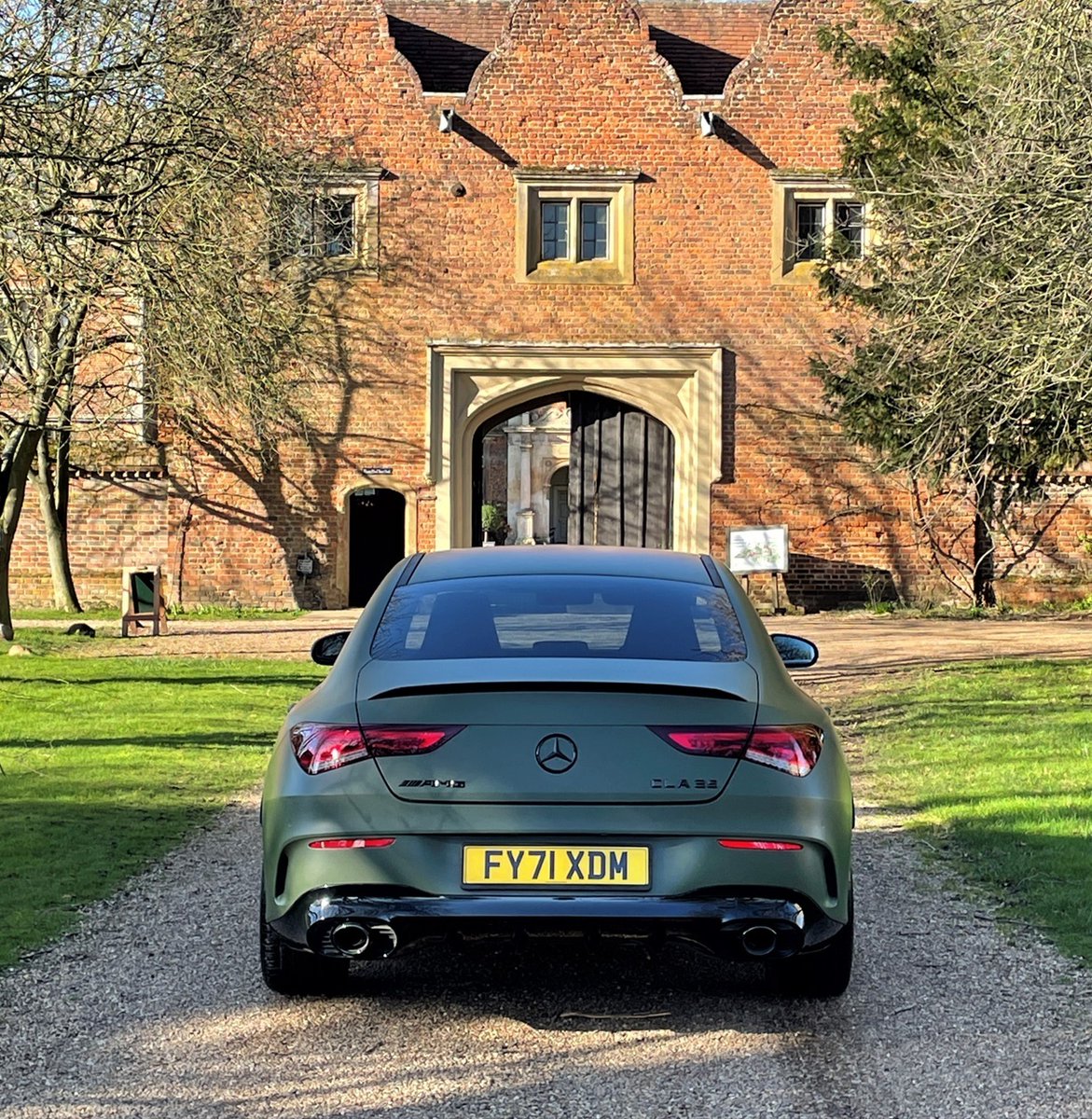 A closer look at Mercedes-Benz of Lincoln’s Khaki Green wrapped CLA 35 AMG demonstrator 👀💚