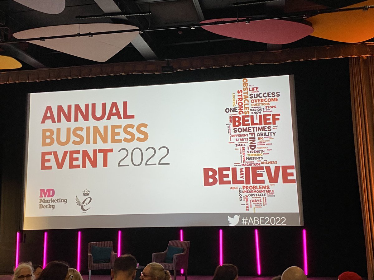 My FAVOURITE event of the year <a href="/MarketingDerby/">Marketing Derby</a> #ABE2022 - it’s sooo good to be back - can’t wait for all the speakers <a href="/John_Forkin/">John Forkin MBE</a> <a href="/SoGoodKombucha/">So Good Kombucha</a> &amp; the films 🎥 #derby #believe <a href="/derbyquad/">Derby QUAD</a> <a href="/bevcr/">Bev Crighton</a> <a href="/SarahLoates/">Sarah Loates</a> <a href="/lee_think3/">Lee Marples</a> <a href="/essentialms/">Sharon Stevens-Cash</a> <a href="/Lindsey_Hats/">Lindsey Hatfield</a> &amp; so many more ☺️