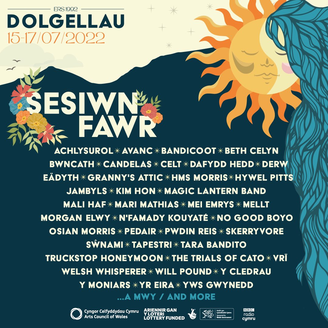 🌞 Lein yp #SFD30 🌞

📆 15-17.07.22

🎟 Tocynnau ar werth 1 Mawrth | Tickets on sale 1 March 🏴󠁧󠁢󠁷󠁬󠁳󠁿

📲 sesiwnfawr.cymru

#SesiwnFawrDolgellau ✨