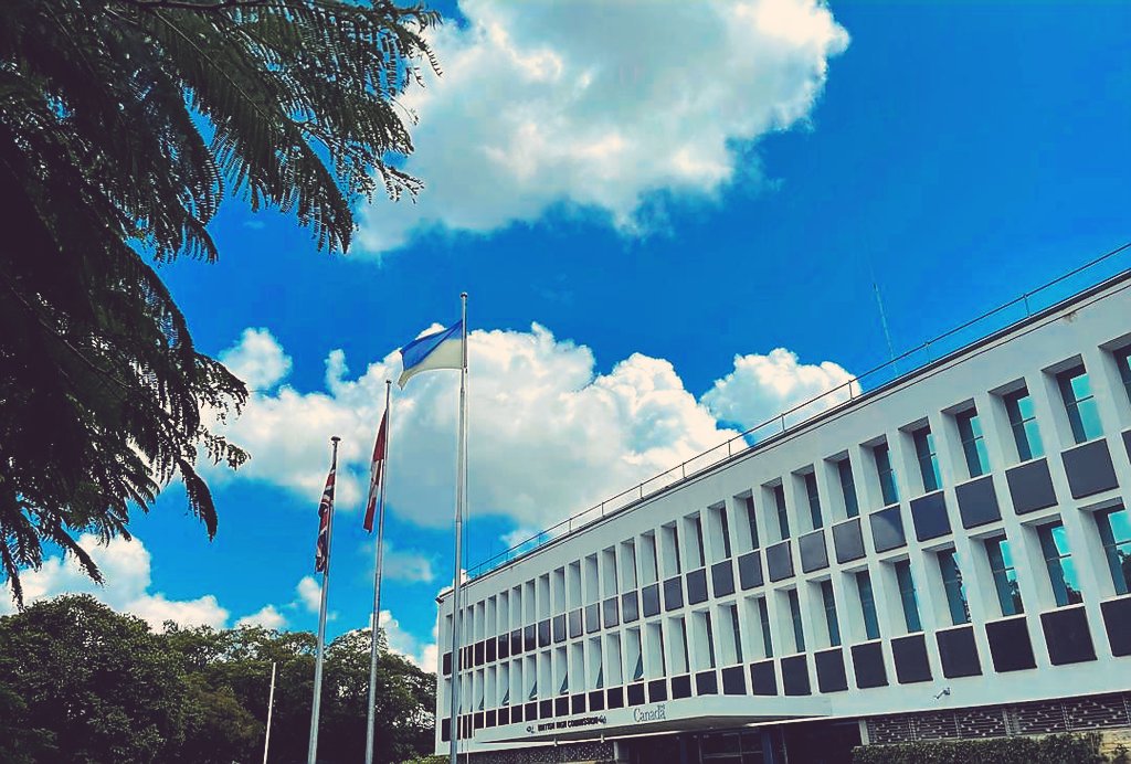 nkwoolley's tweet photo. Flying the Ukrainian flag 🇺🇦 from the British High Commission in #Zambia 

#StandWithUkraine https://t.co/Jn9ybNDmNP