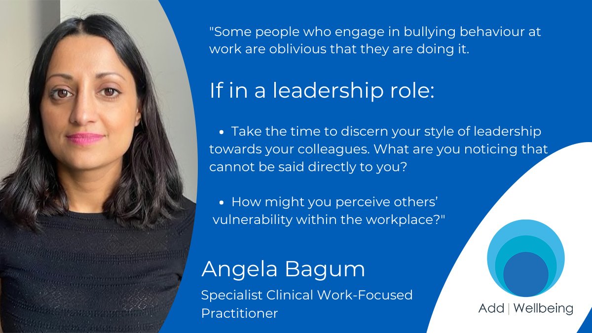 AddWellbeing's tweet photo. @AntiBullyingPro For #StandUpToBullying day - leaders, take a moment to answer these two questions from our workplace wellbeing expert: https://t.co/2M4sMfsXuv